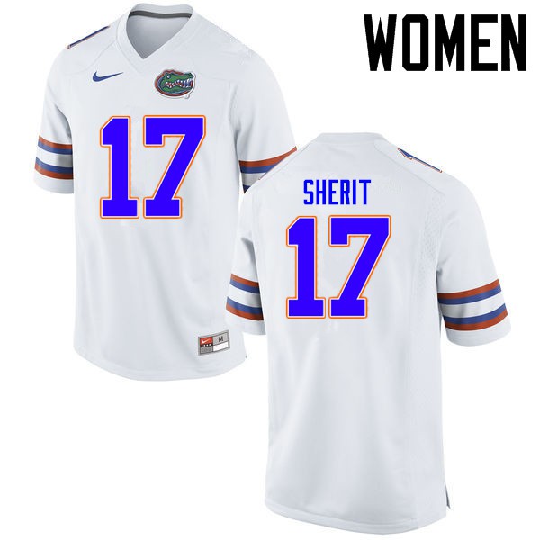 Florida Gators Women #17 Jordan Sherit College Football Jerseys White